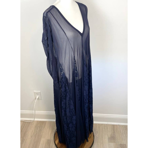 We Are HAH Mama C Sheer Lace Slip Maxi Dress In Navy Size Medium New - Picture 8 of 15